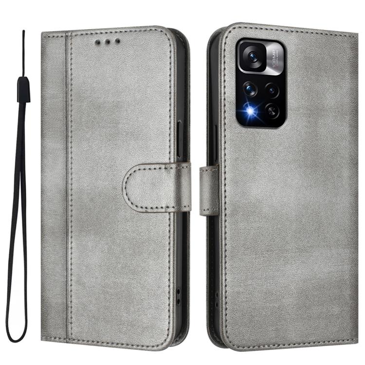 For Redmi Note 11 Pro+ 5G European Line Splicing Buckle Retro Leather Phone Case