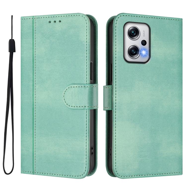 For Redmi Note 11T Pro+ / Note 12T Pro / K50i Line Splicing Buckle Retro Leather Phone Case