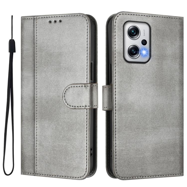 For Redmi Note 11T Pro+ / Note 12T Pro / K50i Line Splicing Buckle Retro Leather Phone Case