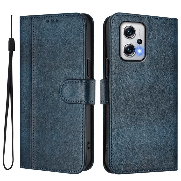 For Redmi Note 11T Pro+ / Note 12T Pro / K50i Line Splicing Buckle Retro Leather Phone Case