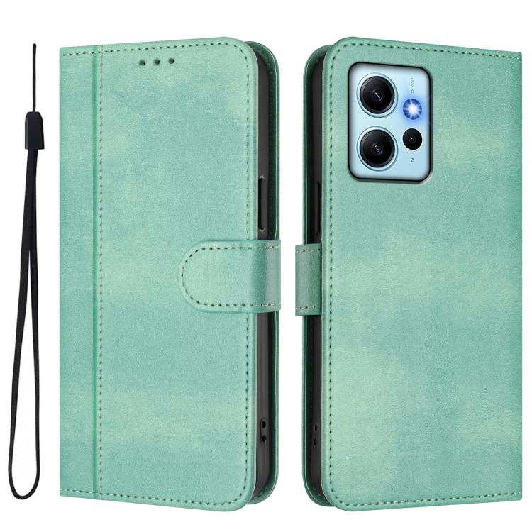 For Redmi Note 12 4G Global Line Splicing Buckle Retro Leather Phone Case