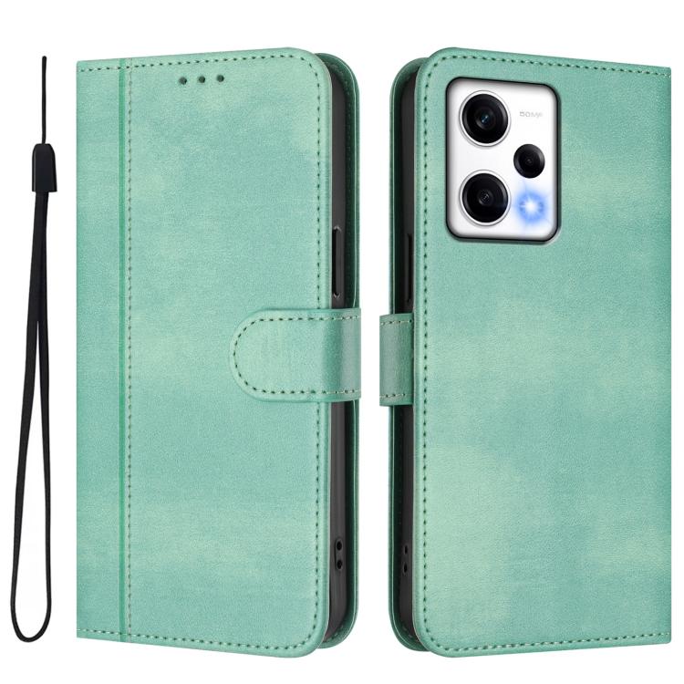 For Redmi Note 12 Pro Speed / Note 12 Pro 5G Line Splicing Buckle Retro Leather Phone Case