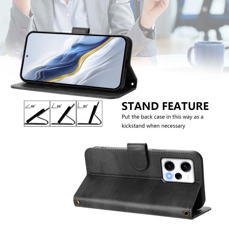 For Redmi Note 12 Pro Speed / Note 12 Pro 5G Line Splicing Buckle Retro Leather Phone Case