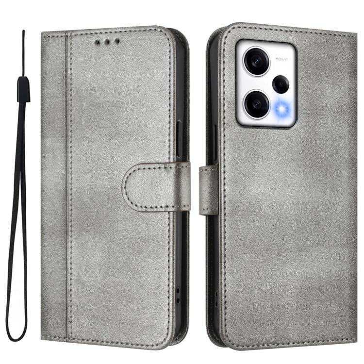 For Redmi Note 12 Pro Speed / Note 12 Pro 5G Line Splicing Buckle Retro Leather Phone Case