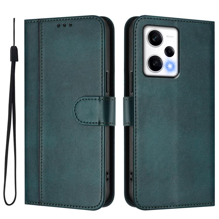 For Redmi Note 12 Pro Speed / Note 12 Pro 5G Line Splicing Buckle Retro Leather Phone Case