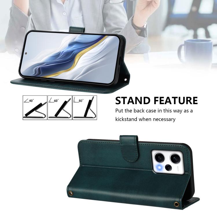 For Redmi Note 12 Pro Speed / Note 12 Pro 5G Line Splicing Buckle Retro Leather Phone Case