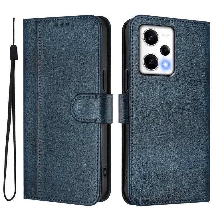 For Redmi Note 12 Pro Speed / Note 12 Pro 5G Line Splicing Buckle Retro Leather Phone Case