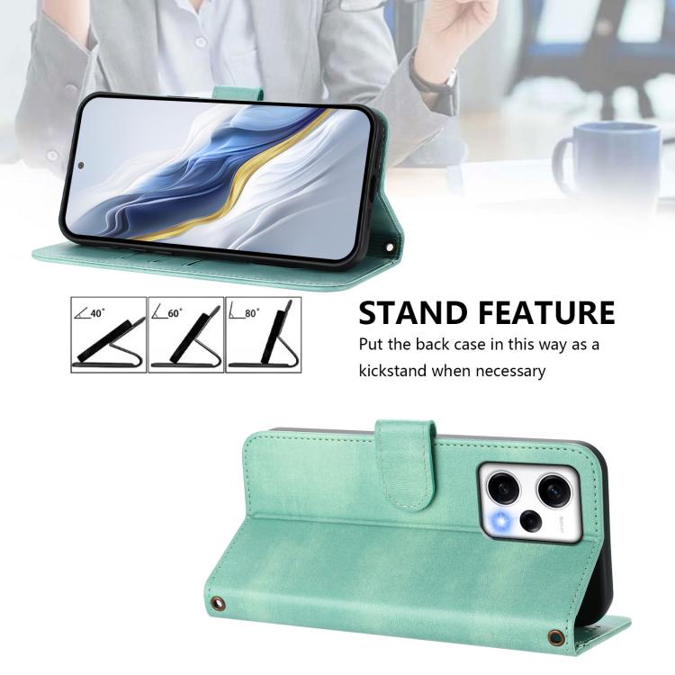 For Redmi Note 12 Pro+ 5G India Line Splicing Buckle Retro Leather Phone Case