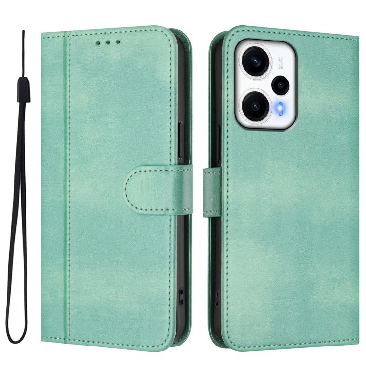 For Redmi Note 12 Turbo 5G / Xiaomi Poco F5 Line Splicing Buckle Retro Leather Phone Case