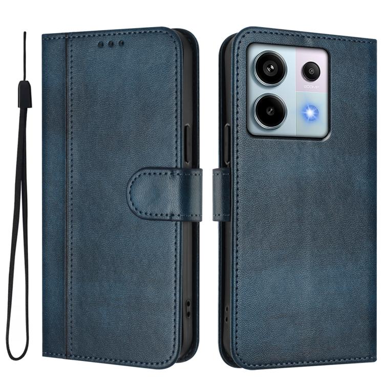 For Redmi Note 13 Pro 5G Global Line Splicing Buckle Retro Leather Phone Case