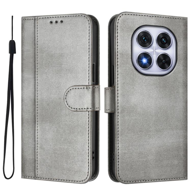 For Redmi Note 14 Pro 4G Global Line Splicing Buckle Retro Leather Phone Case