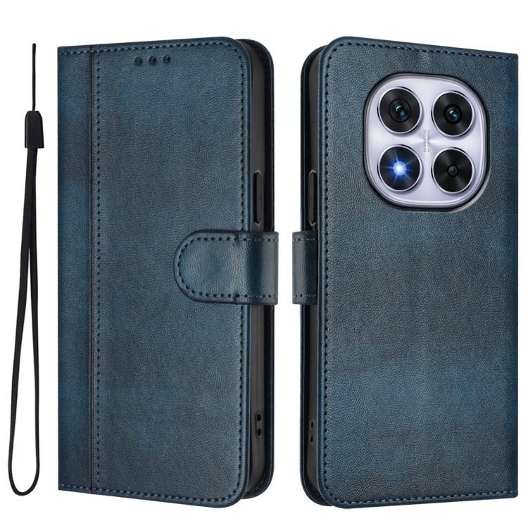 For Redmi Note 14 Pro 4G Global Line Splicing Buckle Retro Leather Phone Case