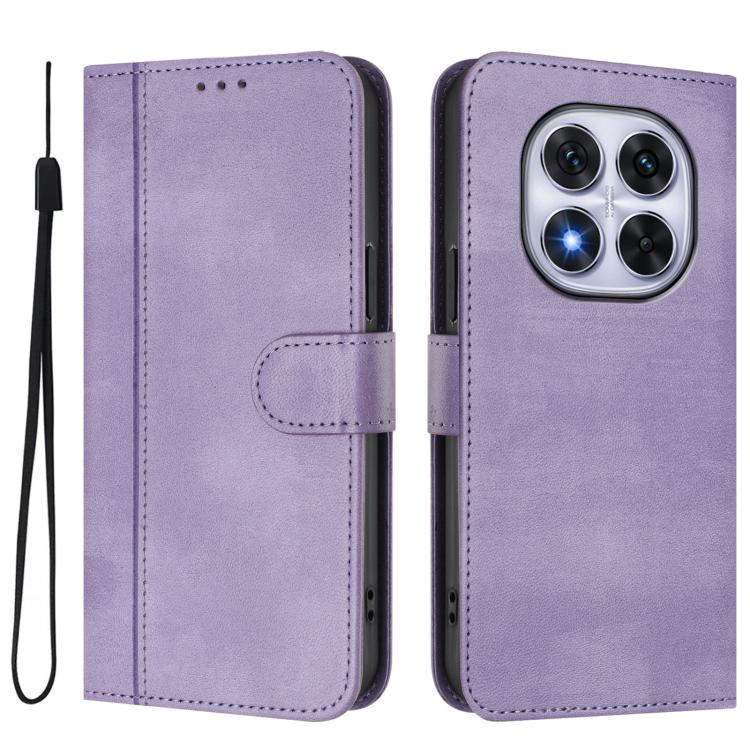 For Redmi Note 14 Pro 4G Global Line Splicing Buckle Retro Leather Phone Case