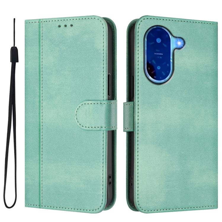 For Redmi A5 4G 171.7mm / Xiaomi Poco C71 Line Splicing Buckle Retro Leather Phone Case