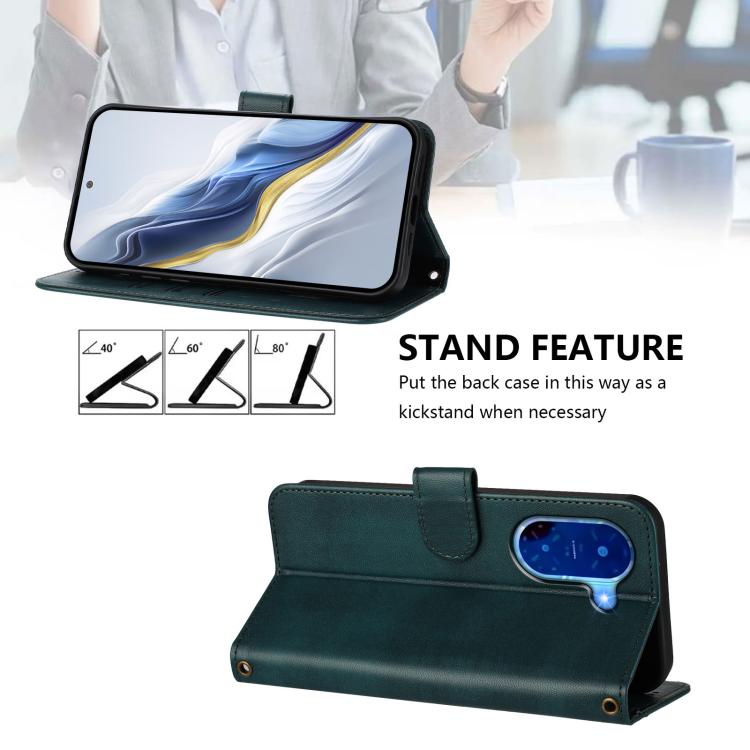 For Redmi A5 4G 171.7mm / Xiaomi Poco C71 Line Splicing Buckle Retro Leather Phone Case
