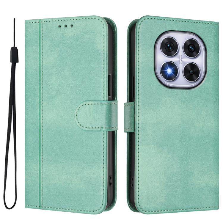 For Redmi Note 14 Pro 5G India / Note 14 Pro+ Line Splicing Buckle Retro Leather Phone Case
