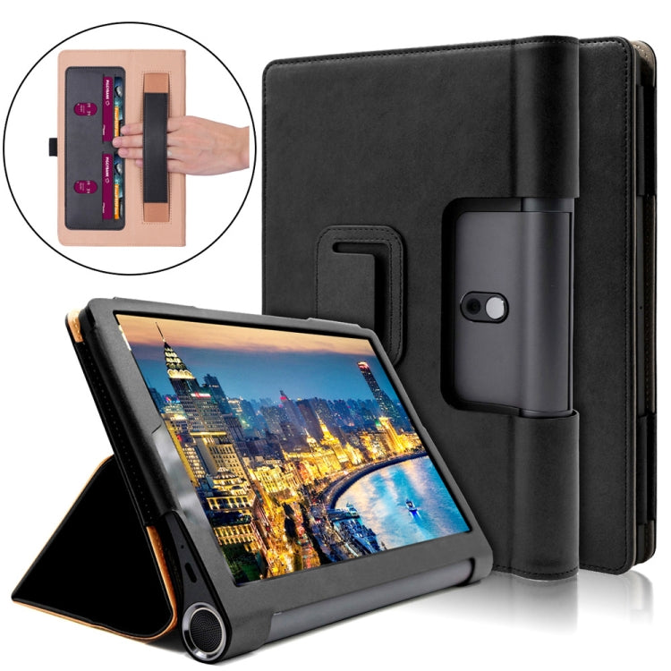 For Lenovo Yoga Tab5 YT-X705F / Yoga Smart Tab 10.1 inch 2019 (withput Sleeping) Retro Texture PU Leather Horizontal Flip Leather Case with Holder & 4 Card Slots & Hand Strap