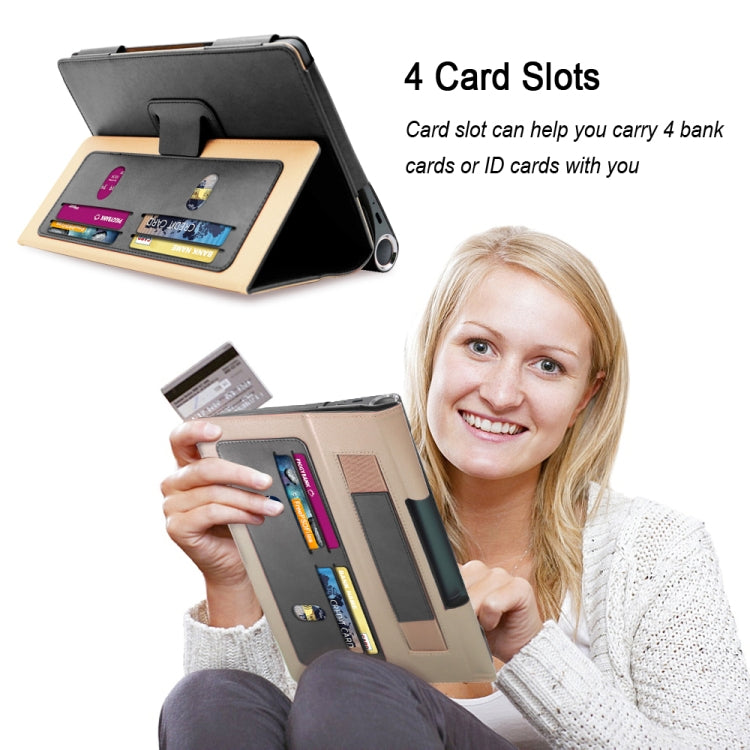 For Lenovo Yoga Tab5 YT-X705F / Yoga Smart Tab 10.1 inch 2019 (withput Sleeping) Retro Texture PU Leather Horizontal Flip Leather Case with Holder & 4 Card Slots & Hand Strap