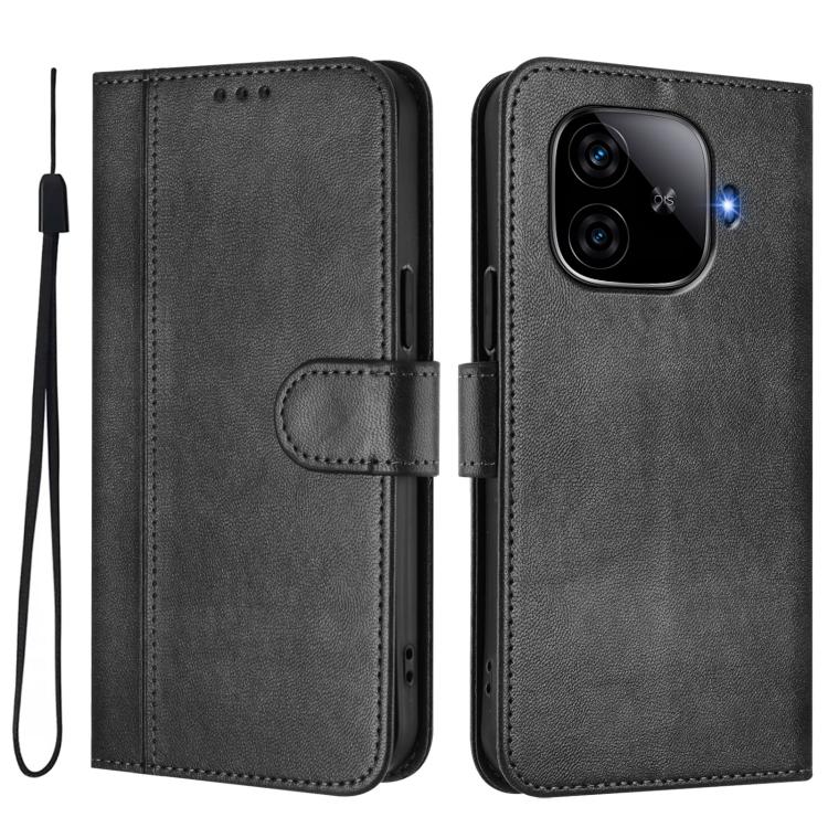 For vivo iQOO Z9 5G / iQOO Z9 Turbo 5G Line Splicing Buckle Retro Leather Phone Case
