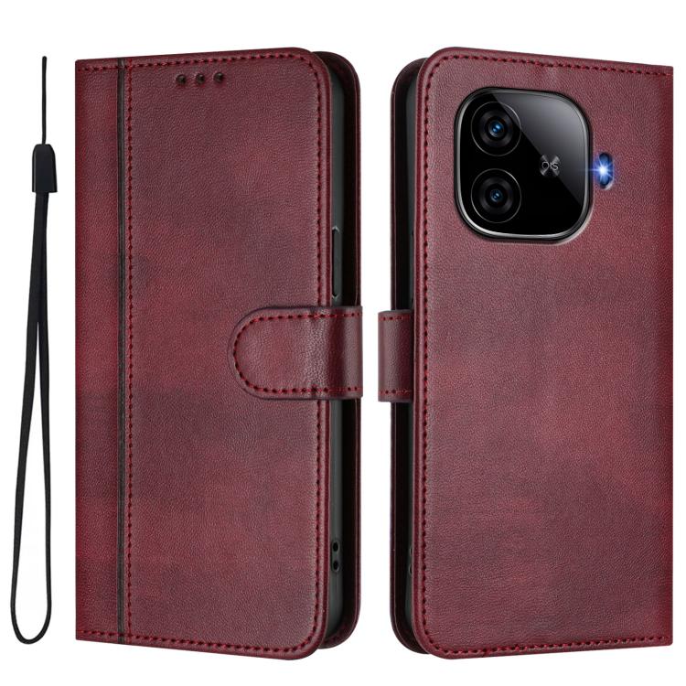 For vivo iQOO Z9 5G / iQOO Z9 Turbo 5G Line Splicing Buckle Retro Leather Phone Case