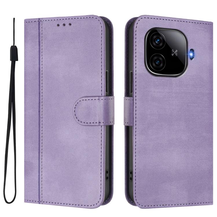 For vivo iQOO Z9 5G / iQOO Z9 Turbo 5G Line Splicing Buckle Retro Leather Phone Case