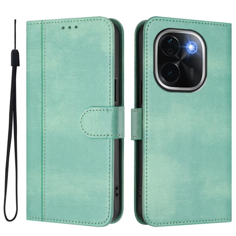 For vivo iQOO Z9s Pro 5G / T3 Pro 5G India Line Splicing Buckle Retro Leather Phone Case