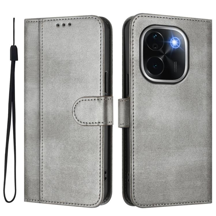 For vivo iQOO Z9s Pro 5G / T3 Pro 5G India Line Splicing Buckle Retro Leather Phone Case