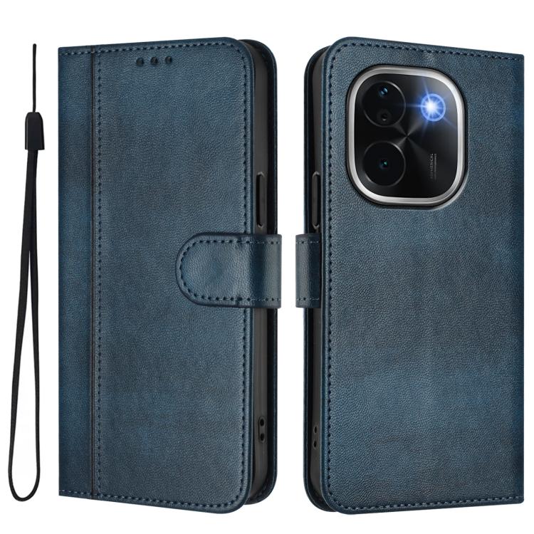 For vivo iQOO Z9s Pro 5G / T3 Pro 5G India Line Splicing Buckle Retro Leather Phone Case