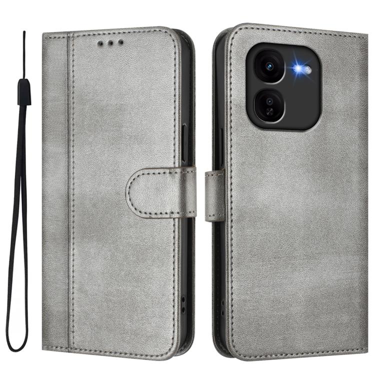 For vivo iQOO Z9x Line Splicing Buckle Retro Leather Phone Case