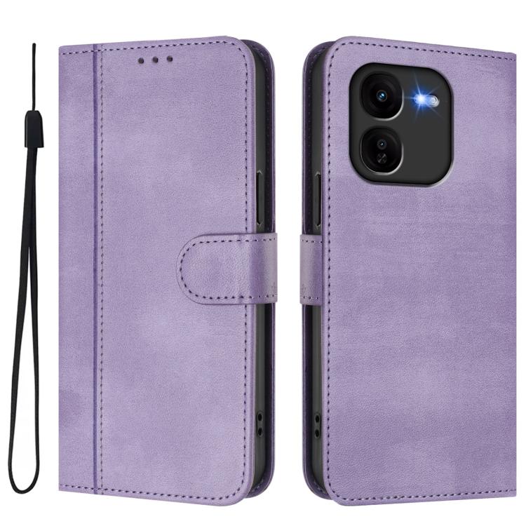 For vivo iQOO Z9x Line Splicing Buckle Retro Leather Phone Case