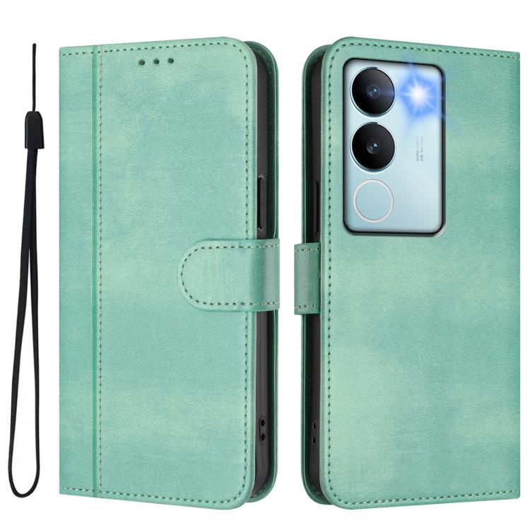 For vivo V29 5G Global / V29 Pro Line Splicing Buckle Retro Leather Phone Case