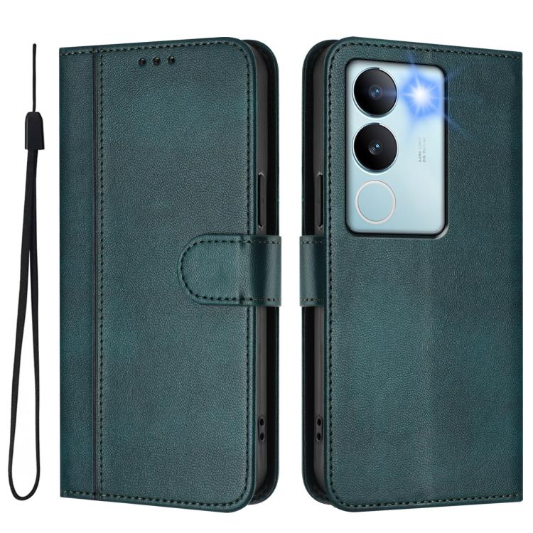 For vivo V29 5G Global / V29 Pro Line Splicing Buckle Retro Leather Phone Case