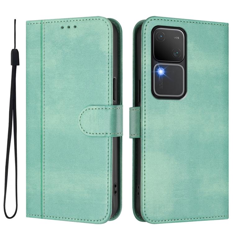 For vivo V30 5G / V30 Pro 5G Global Line Splicing Buckle Retro Leather Phone Case