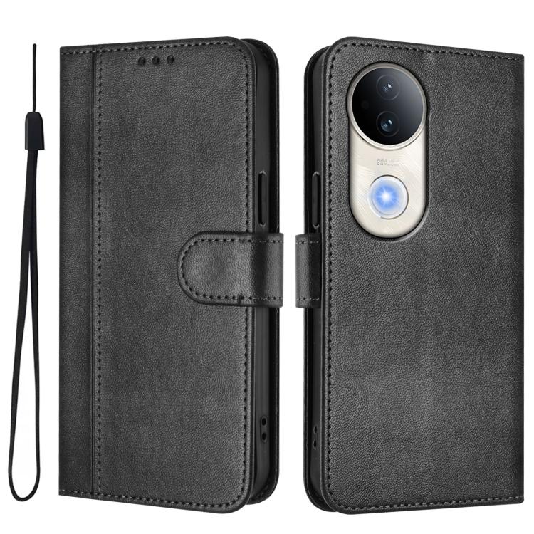 For vivo S20 5G Line Splicing Buckle Retro Leather Phone Case