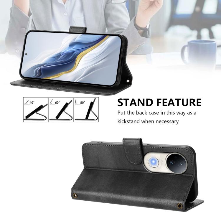 For vivo S20 5G Line Splicing Buckle Retro Leather Phone Case
