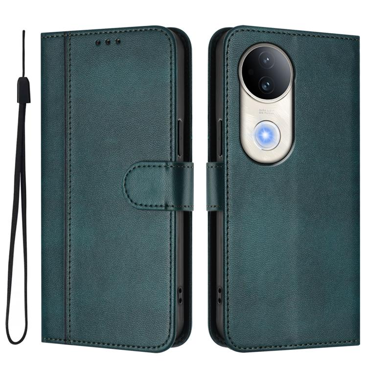 For vivo S20 5G Line Splicing Buckle Retro Leather Phone Case