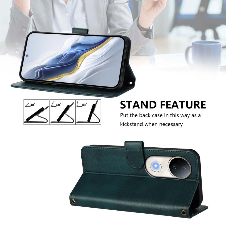 For vivo S20 5G Line Splicing Buckle Retro Leather Phone Case
