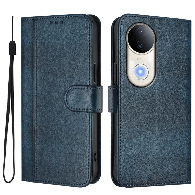 For vivo S20 5G Line Splicing Buckle Retro Leather Phone Case