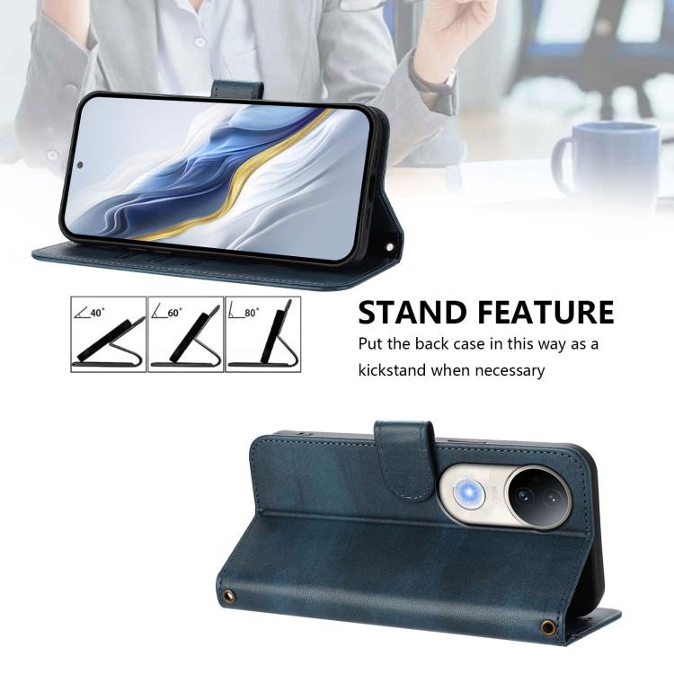 For vivo S20 5G Line Splicing Buckle Retro Leather Phone Case
