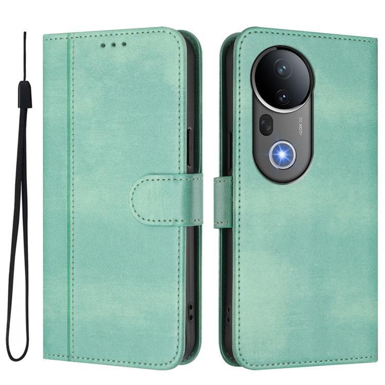For vivo S20 Pro 5G Line Splicing Buckle Retro Leather Phone Case