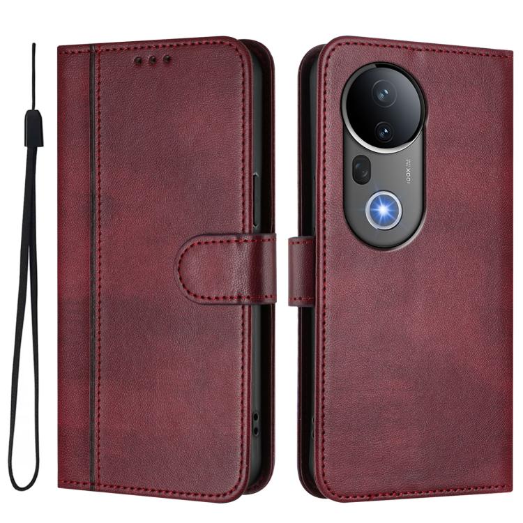 For vivo S20 Pro 5G Line Splicing Buckle Retro Leather Phone Case