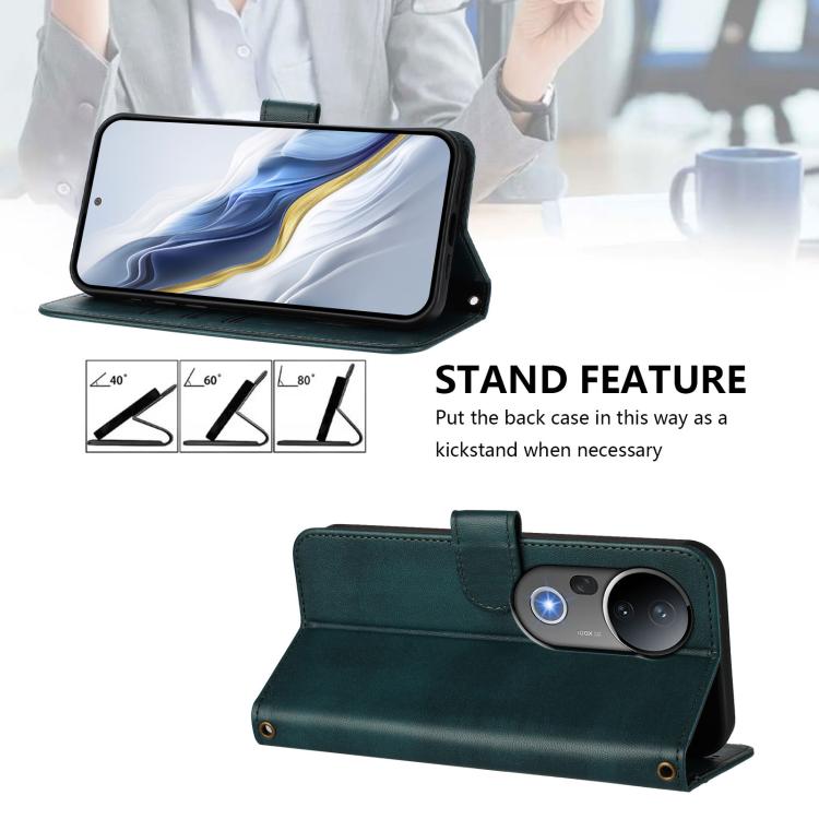 For vivo S20 Pro 5G Line Splicing Buckle Retro Leather Phone Case