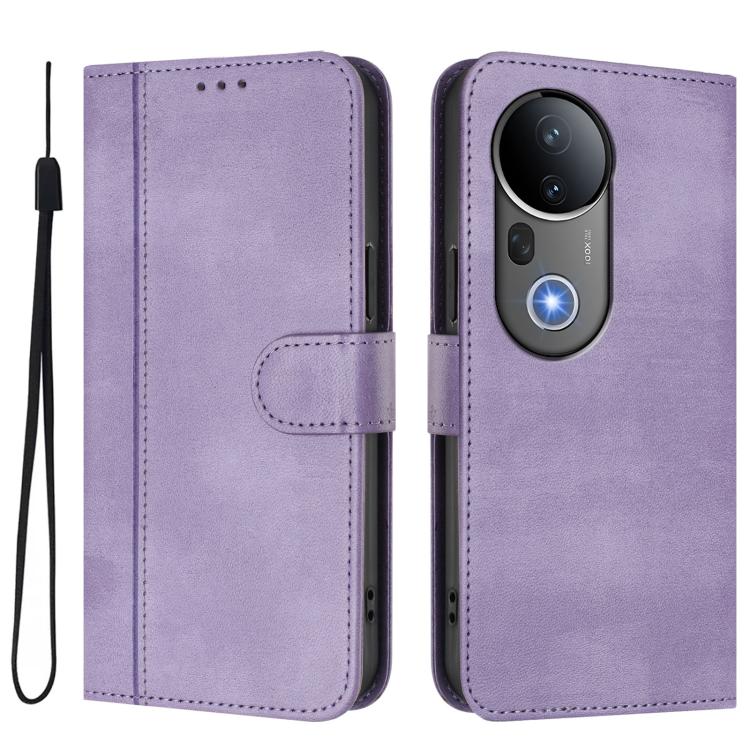 For vivo S20 Pro 5G Line Splicing Buckle Retro Leather Phone Case