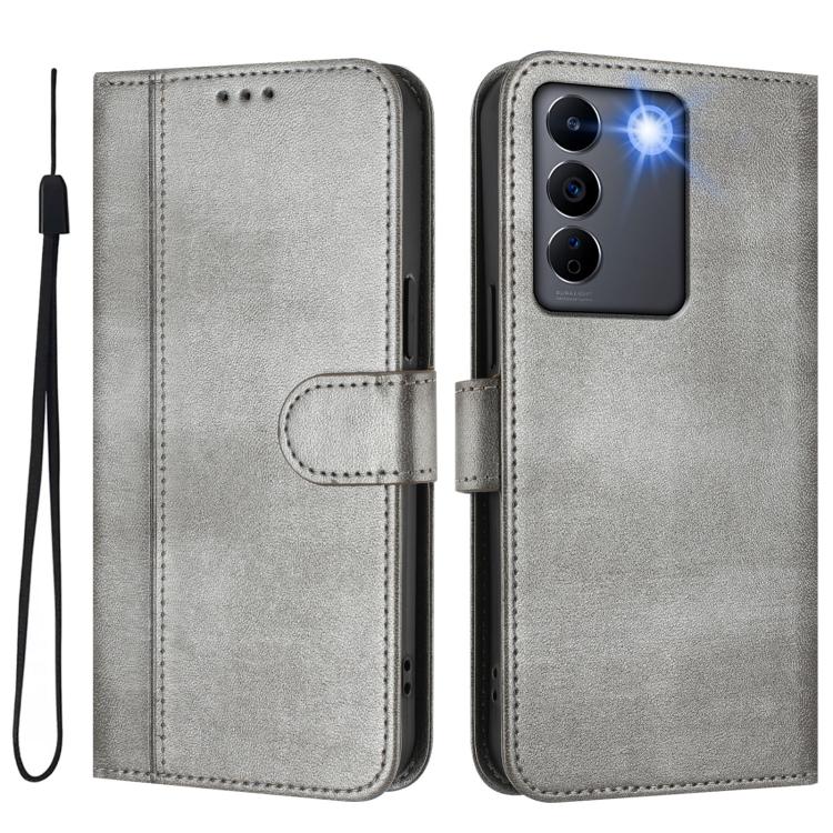 For vivo V27 5G / V27 Pro 5G Global Line Splicing Buckle Retro Leather Phone Case