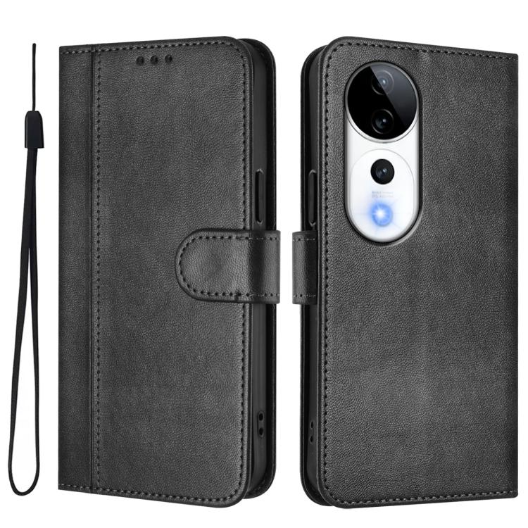 For vivo V40 5G / V40 Pro 5G Global Line Splicing Buckle Retro Leather Phone Case