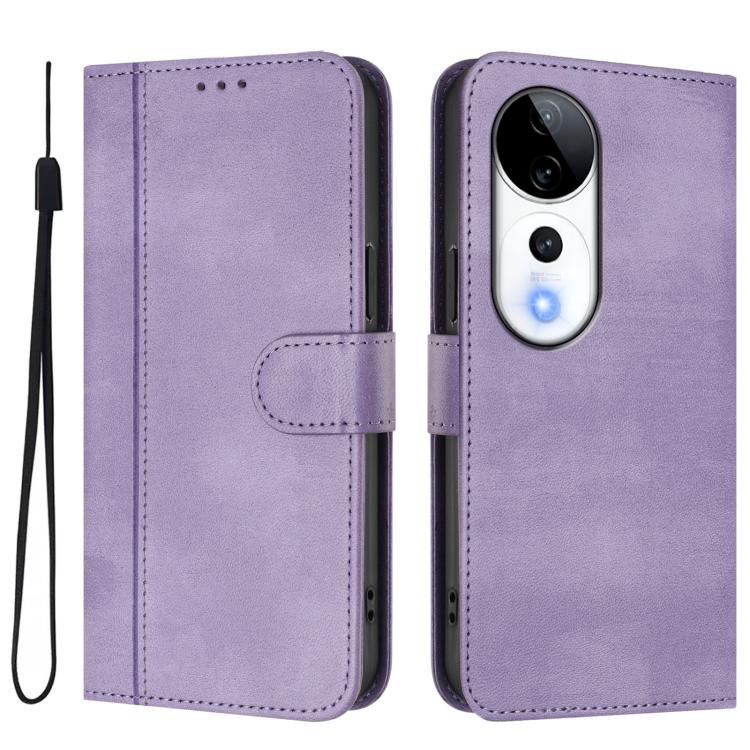 For vivo V40 5G / V40 Pro 5G Global Line Splicing Buckle Retro Leather Phone Case