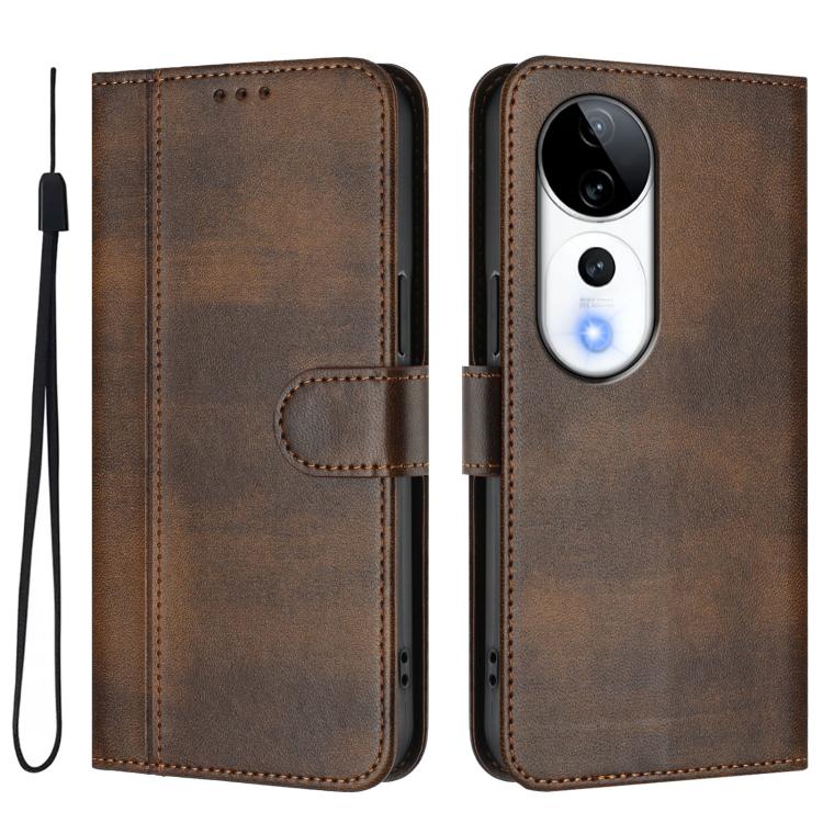 For vivo V40 5G / V40 Pro 5G Global Line Splicing Buckle Retro Leather Phone Case
