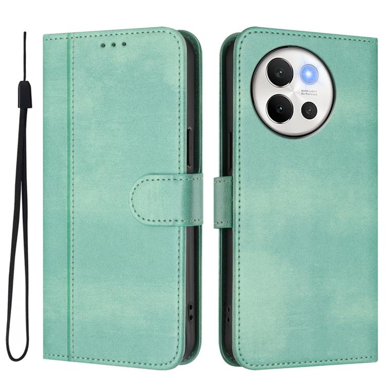 For vivo V30E 5G Global / V40 Lite 5G Line Splicing Buckle Retro Leather Phone Case