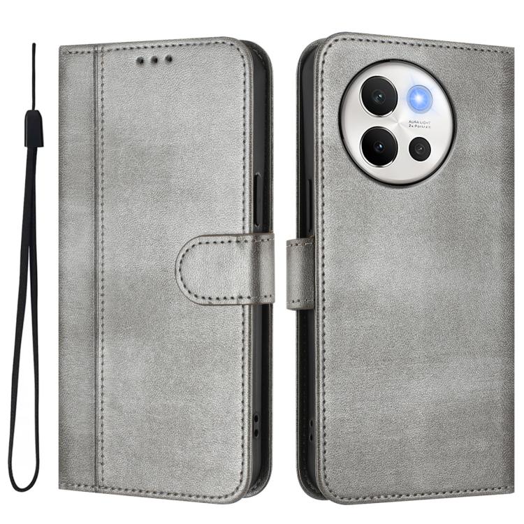For vivo V30E 5G Global / V40 Lite 5G Line Splicing Buckle Retro Leather Phone Case