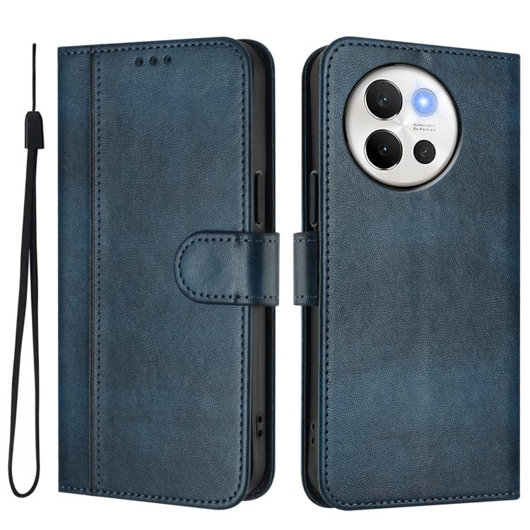 For vivo V30E 5G Global / V40 Lite 5G Line Splicing Buckle Retro Leather Phone Case